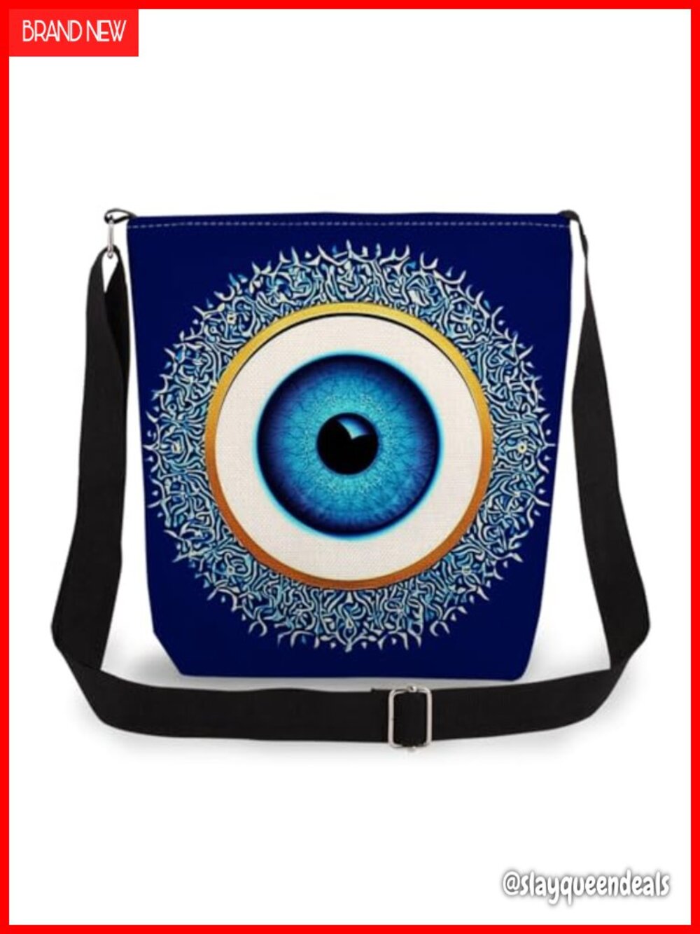 Evil Eye Crossbody Bag Adjustable Strap Polyester Messenger Purse